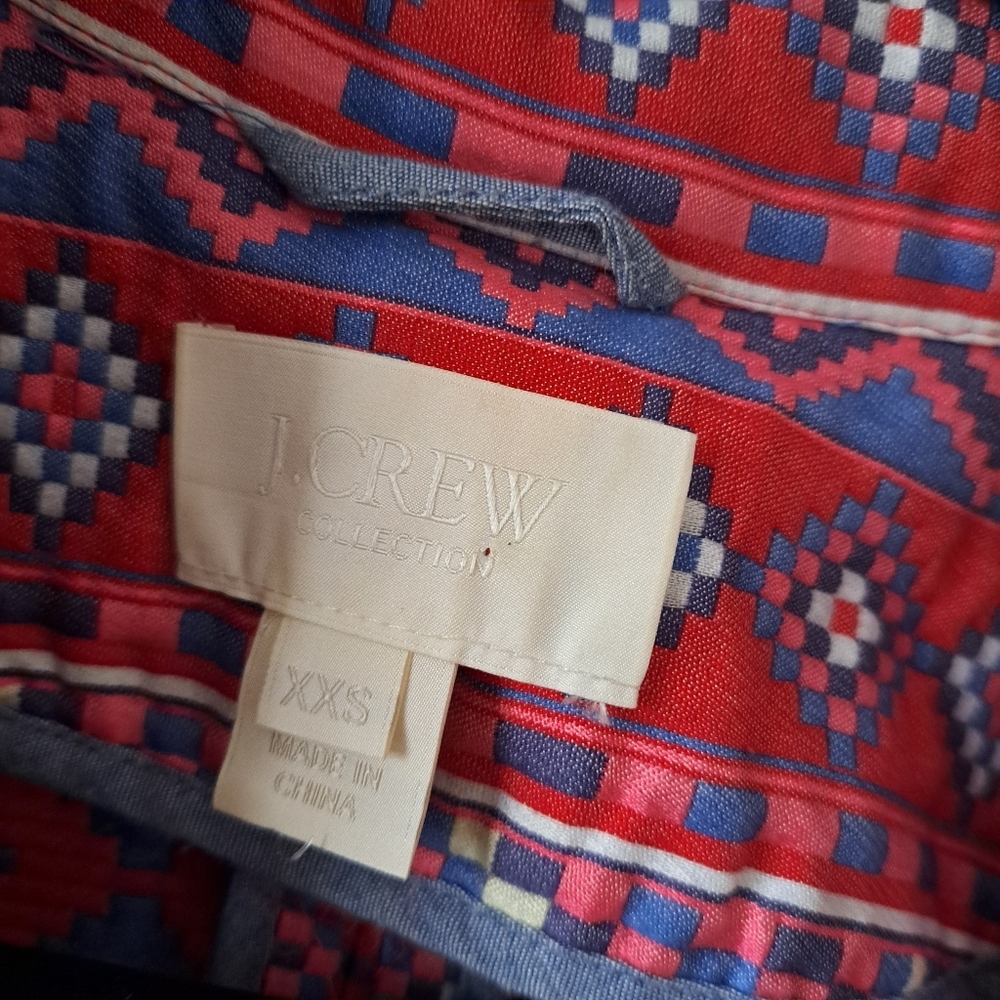 J. Crew Quilted Pullover Geometric Pattern - Picture 4 of 5